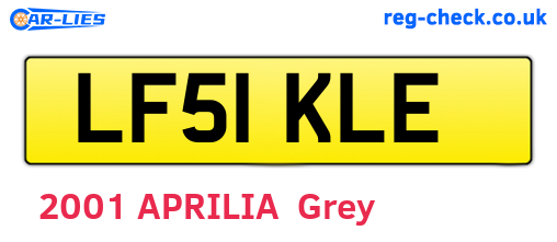 LF51KLE are the vehicle registration plates.