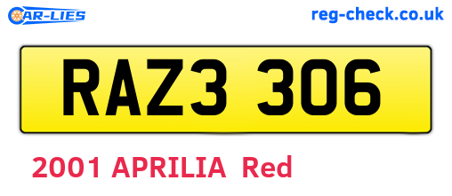 RAZ3306 are the vehicle registration plates.