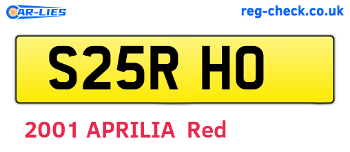 S25RHO are the vehicle registration plates.