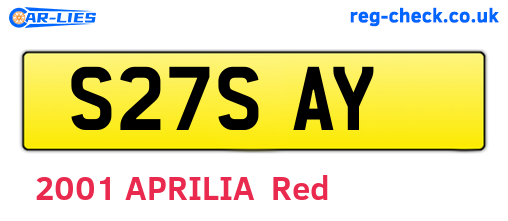 S27SAY are the vehicle registration plates.