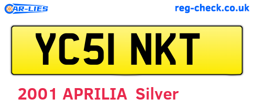 YC51NKT are the vehicle registration plates.
