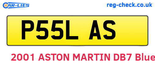 P55LAS are the vehicle registration plates.