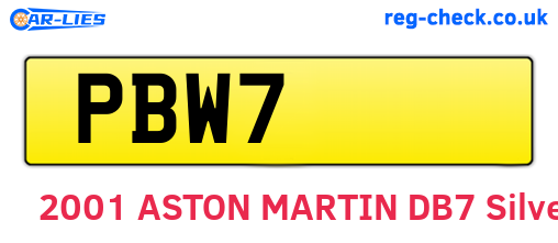 PBW7 are the vehicle registration plates.