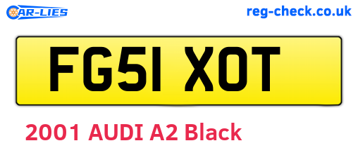 FG51XOT are the vehicle registration plates.