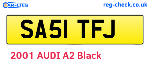 SA51TFJ are the vehicle registration plates.