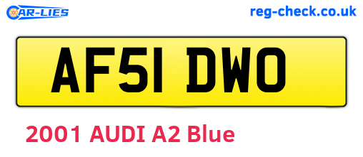 AF51DWO are the vehicle registration plates.