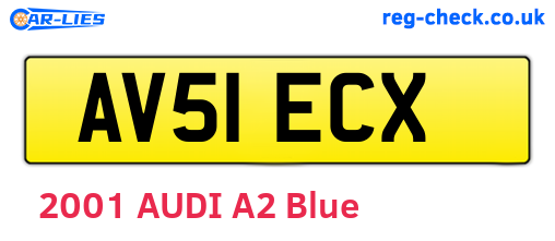 AV51ECX are the vehicle registration plates.