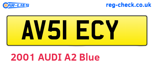 AV51ECY are the vehicle registration plates.