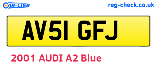 AV51GFJ are the vehicle registration plates.