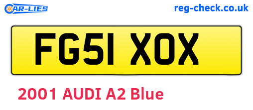 FG51XOX are the vehicle registration plates.
