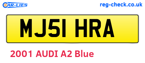 MJ51HRA are the vehicle registration plates.