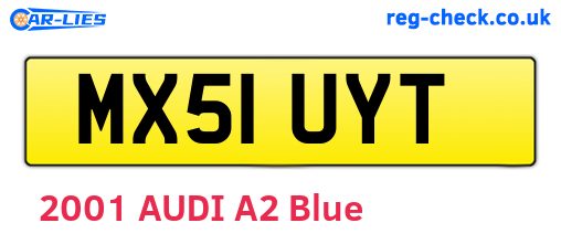 MX51UYT are the vehicle registration plates.