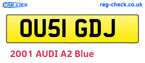 OU51GDJ are the vehicle registration plates.