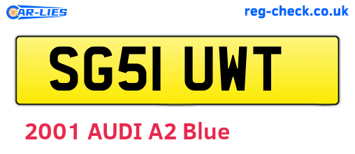 SG51UWT are the vehicle registration plates.