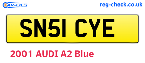 SN51CYE are the vehicle registration plates.
