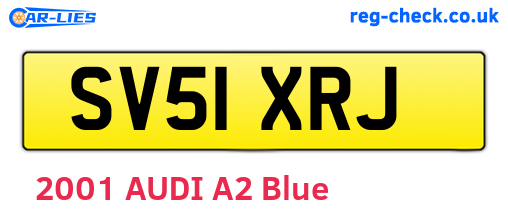 SV51XRJ are the vehicle registration plates.