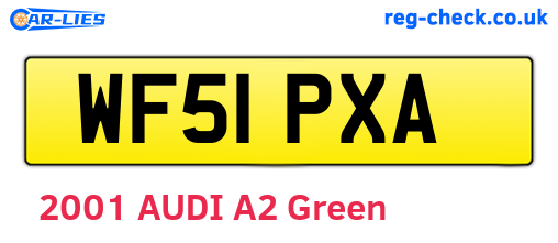 WF51PXA are the vehicle registration plates.