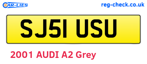 SJ51USU are the vehicle registration plates.