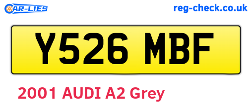 Y526MBF are the vehicle registration plates.