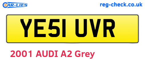 YE51UVR are the vehicle registration plates.