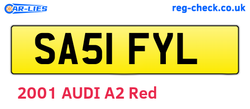 SA51FYL are the vehicle registration plates.