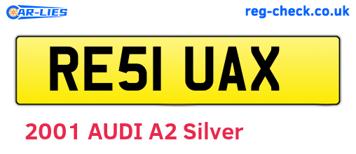 RE51UAX are the vehicle registration plates.