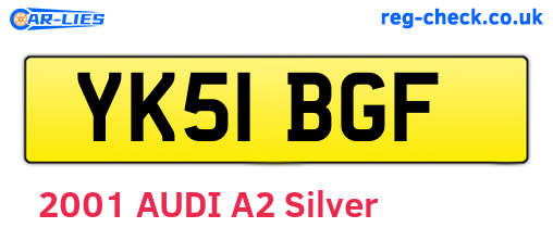 YK51BGF are the vehicle registration plates.