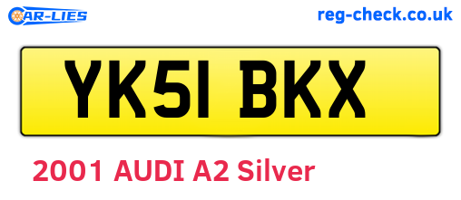 YK51BKX are the vehicle registration plates.