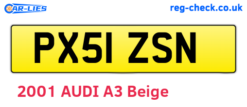 PX51ZSN are the vehicle registration plates.