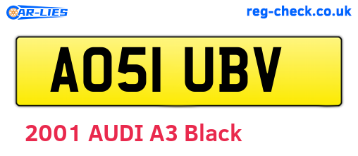 AO51UBV are the vehicle registration plates.