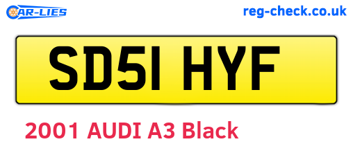 SD51HYF are the vehicle registration plates.