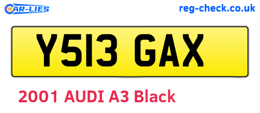 Y513GAX are the vehicle registration plates.