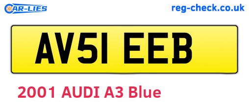 AV51EEB are the vehicle registration plates.