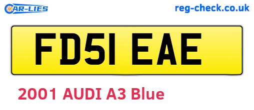 FD51EAE are the vehicle registration plates.