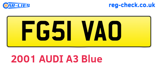 FG51VAO are the vehicle registration plates.
