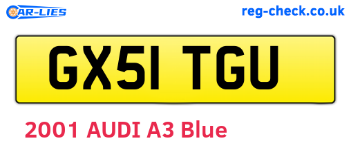 GX51TGU are the vehicle registration plates.
