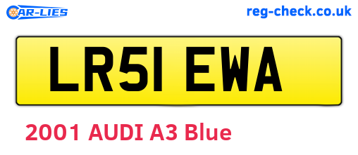 LR51EWA are the vehicle registration plates.
