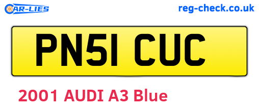 PN51CUC are the vehicle registration plates.