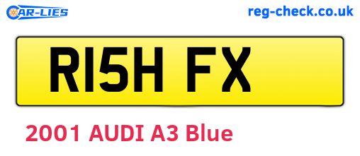 R15HFX are the vehicle registration plates.