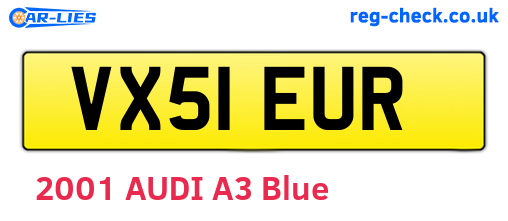 VX51EUR are the vehicle registration plates.