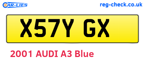 X57YGX are the vehicle registration plates.