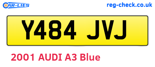 Y484JVJ are the vehicle registration plates.