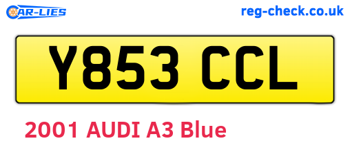 Y853CCL are the vehicle registration plates.
