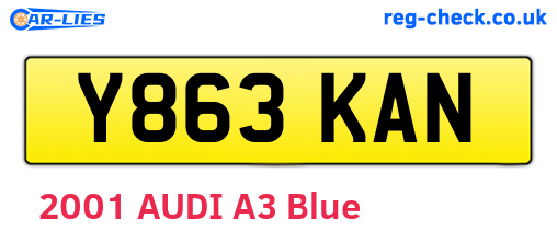 Y863KAN are the vehicle registration plates.