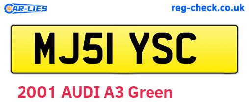 MJ51YSC are the vehicle registration plates.