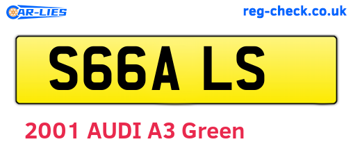 S66ALS are the vehicle registration plates.