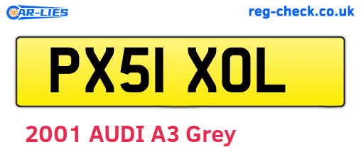 PX51XOL are the vehicle registration plates.