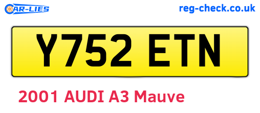 Y752ETN are the vehicle registration plates.