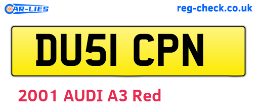 DU51CPN are the vehicle registration plates.