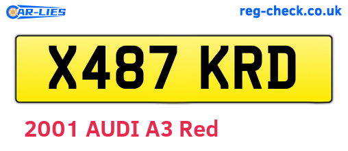 X487KRD are the vehicle registration plates.